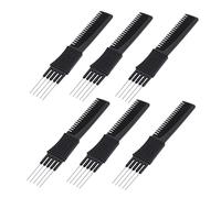 PartyKindom 6 Peines de Peluquería Portátiles de Acero Carbono, Antiestáticos y Prácticos para Hombres y Mujeres, Ideales para Peinados y Cuidado Diario