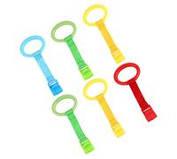 PartyKindom 6 piezas Anillos de Tirón para Bebés para Cuna Soporte de Aprendizaje de Asistente para Accesorios de Seguridad para Cuna Infantil