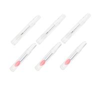 PartyKindom 6 piezas Cepillos de Silicona para Labios y Ojos Aplicadores No Adhesivos para Sombra y Brillo Cabezal Semitransparente Práctico y Duradero para Maquillaje Profesional y Diario