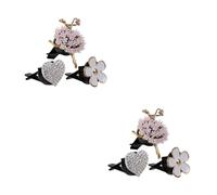 PartyKindom 6piezas Clips Decorativos Para Ventilación De Coche Diseño De Flor De Cristales Difusor De Aromas Para Salida De Aire Accesorios De Estilo Para Interior De Automóvil