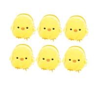 PartyKindom 6piezas Monedero De Pollo Amarillo Pequeño Monedero De Dibujos Animados Forma De Animal Precioso para Decoración De Pascua Bolso De Peluche
