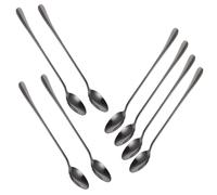 PartyKindom 8Piezas Cucharas de Café Inoxidable Cucharas para Bebidas Postres y Helados Cucharillas de Ergonómico y Alta para Uso Diario