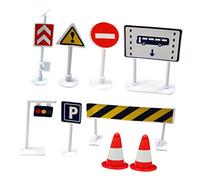 PartyKindom 9 Piezas Juguetes de de Tráfico para Simulación con Letreros Realistas Material Seguro Educativo para Aprender de Tránsito para Familiar
