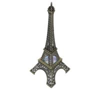 PartyKindom Adorno LED Torre Eiffel París, 16 Luces, Aleación Zinc, Blanco | Decoración Vintage Bronce, Luz Ambiental Nocturna, para Estantería, Dormitorio y Superficies Planas Estilo Aleatorio