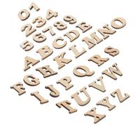 PartyKindom Alfabeto de Madera en Blanco 36 Piezas para Manualidades y Decoración, Letras de Madera Color Caqui para Crear Palabras y Adornar Proyectos Artesanales