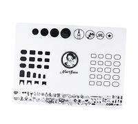PartyKindom Alfombrilla De Silicona Para Manicura Protector De Entrenamiento Para Uñas Mat De Estampación y Práctica De Esmalte Con Guía De Pegatinas Diseño