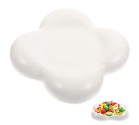 PartyKindom Bandeja Cerámica Multifuncional para Dulces y Snacks Color Blanco Leche Resistente y Decorativa para Mesa y Escritorio para Frutas Secas y de Inauguración de Casa