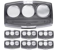 PartyKindom Bandejas Vacías con Soporte de Aluminio Resistente Caja de 10 para Sombras de Ojos para Pigmentos Maquillaje DIY Color Negro Plástico