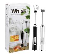 PartyKindom Batidor Eléctrico De Huevos y Espumador Para Café De Acero Inoxidable, 3 Velocidades, Recargable Usb, Portátil Para Leche, Bebidas y Smoothies, Uso Doméstico y Viaje, Color Negro