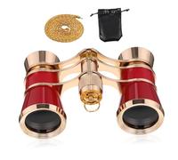 PartyKindom Binoculares Compactos de Ópera de Aleación de Aluminio con Cadena y Bolsa para Observación de Aves y Espectáculos Mujeres