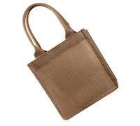 PartyKindom Bolsa de Compras de Yute Pequeña 22x15x23 Cm de Arpillera Ecológica Reutilizable con Asas de Tela Resistente para Playa, Mercado y Almacenamiento, Bolso Multifuncional DIY