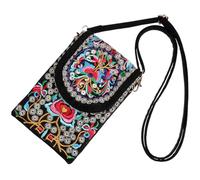 PartyKindom Bolsa de mensajero bordada de lona, bolsa de cuerpo para teléfono móvil, bolsa de hombro vintage para mujer y niña Los mejores regalos