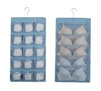 PartyKindom Bolsa para Ropa Interior Colgante Doble Cara Tamaño Medio Tela De Tela Resistente para Casa y Dormitorio Organizador De Armario Azul