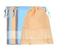 PartyKindom Bolsas Organizadoras de Viaje para Zapatos de Yute Transpirable, Juego de 6 Piezas Medianas, con Ventana Transparente para Uso en Maleta, Protección contra Polvo y Olores