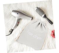 PartyKindom Bolsas para Secador De Pelo Cordón 4 Piezas Tamaño 33x30 Cm De Algodón Reciclable Color Gris Claro para Viaje y Almacenamiento Portátil