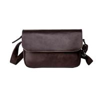 PartyKindom Bolso Bandolera Hombre de Piel PU Resistente y Ligero Estilo Retro Gran Capacidad para Trabajo Viajes Cortos y Uso Diario Diseño Simple y Seguro Color Café