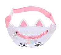 PartyKindom Bolso Bandolera Riñonera para Niñas Lentejuelas y Estampado de Gato, Bolsa Ajustable para Aventuras y Escuela