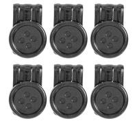 PartyKindom Botones sin Costuras Metálicos para Tirantes y Pantalones de Hombre, Pack de 6 Unidades Negras, Ideales para Costura y Prendas de Trabajo