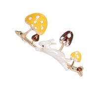 PartyKindom Broche De Conejito y Seta Decorativo Para Mujer, Esmalte Brillante, Diseño Creativo, Adecuado Para Ropa Casual y Vestidos, Pieza Única Fina y Pulida, Tamaño Compacto