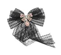 PartyKindom Broche de Encaje para Mujeres Alfiler de Pajarita para Blusas Accesorio para Ocasiones Especiales