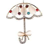 PartyKindom Broche de Paraguas con Piedra de Ojo de Gato y Brillantes de Colores para Mujer Alfiler de Solapa Metálico para Traje y Sombrero Accesorio Decorativo Duradero y Color Aleatorio