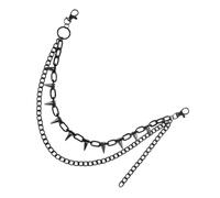 PartyKindom Cadena Para Pantalones Doble Estilo Punk Con Remaches Accesorio Unisex Para Look Gótico Urbano y Moda Hip Hop Complemento Metálico Versátil Para Ropa Callejera