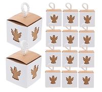 PartyKindom Caja de Papel Kraft Cuadrada para Dulces Embalaje para Bodas 50 Unidades Cajas de Papel para Bocadillos Galletas Y Dulces