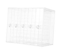 PartyKindom Caja Organizadora Transparente para Pendientes y Collares Soporte Práctico y Compacto con Diseño Apilable Resistente y Prueba de Polvo para Exhibición y Almacenamiento de Joyas