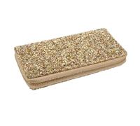 PartyKindom Cartera Brillante para Mujer Cierre de Cremallera, Elegante y Creativa, Hecha de PU y Poliéster, Adecuado para Organizar Tarjetas Cualquier Ocasión