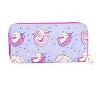 PartyKindom Cartera Larga de Mujer Unicornio PU Duradera Cremallera, Monedero para Niñas, Bolso Ligero para Viajes y Uso Diario, Estampado de Dibujos Animados, Tamaño Compacto