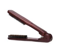 PartyKindom Cepillo Alisador Antiestático V Shape para Mujeres Peine Plancha de Doble Cara Ligero y Portátil para Peinar y Estilizar con Mango Ergonómico