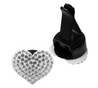 PartyKindom Clips de Ventilación para Coche Forma de Corazón, 2 Piezas, Blanco, Strass, Decoración Perfumada para Rejilla de Aire