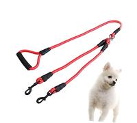 PartyKindom Correa Doble Cabeza para Perros Cuerda Tracción Resistente Roja Correa para Mascotas Entrenamiento y