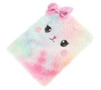 PartyKindom Cuaderno de Notas Forma de Gato de Peluche para Niñas, 80 Hojas, Superficie Suave y Tacto Agradable, Adecuado para Viajes y Ocasiones Diversas