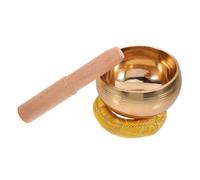 PartyKindom Cuenco Tibetano De Cobre 8 Cm Con Varilla De Madera y Cojín Para Meditación, Instrumento Sonoro Budista Para Yoga y Relajación, Juego De Cuencos Cantores Terapéuticos