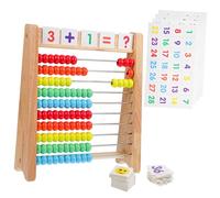 PartyKindom de Madera para Niños Juguete Didáctico Infantil Herramienta de Aprendizaje de Matemáticas con Tarjetas Numéricas Juguete de Educativo para Preescolar 1 Juego