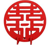 PartyKindom Decoración de Boda China XI Chino de Fieltro Rojo Tradicional Símbolo de Doble Felicidad para Habitación y Sala de Bodas, Adorno de Pared para Eventos y Celebraciones