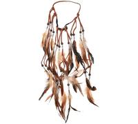 PartyKindom Diadema Bohemia para Mujer con Decoración de Perlas Accesorio de Festival Artesanal para Fiestas Hippie para Bodas y Cumpleaños Color Amarillo