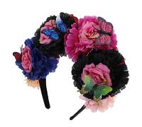 PartyKindom Diadema Floral Accesorio Mexicano Cabello Diadema de Flores Artificiales para Disfraces Femeninos para y Celebraciones Banda y Duradera