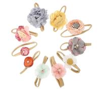 PartyKindom Diademas para Ñiño Niña de Flores Elásticas, Nylon sin Marcas, Set de 10 Piezas, Accesorios Cabello Ideales para Fotografía de Recién Nacidos y Fiestas Infantiles