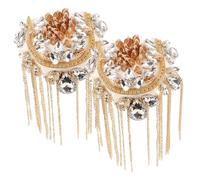 PartyKindom Epauletes de Hombro Vintage con Borlas y Cadena Metálica Joyería Decorativa para Disfraces Cosplay y Uniformes Escolares con Pin sin Respaldo de Accesorios Elegantes