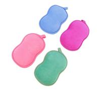PartyKindom Esponjas de Baño Exfoliantes 4 Piezas de Fibra Vegetal Doble Cara para Limpieza Delicada y Producción de Abundante Espuma para Niños y Adultos en Casa