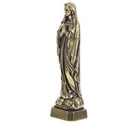 PartyKindom Estatua Miniatura Virgen María de Latón Resistente para Decoración Religiosa de Escritorio Portátil y para Hogar y Oficina con Diseño Clásico Atemporal