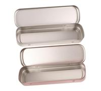 PartyKindom Estuche para Lápices Metálico Rectangular 2 Piezas Plateado y Morado, Organizador Compacto para Estudiantes y Profesores, Resistente y Portátil para Uso Diario y Escolar