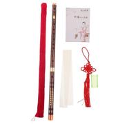 PartyKindom Flauta Portátil de Bambú Marrón con Accesorios para Estudiantes, Instrumento Tradicional Ligero Tono Preciso, Adecuado para Principiantes y Profesionales
