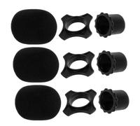 PartyKindom Fundas De Esponja Para Micrófono, Pack De 9 Unidades, Protector Anti-ruido y Anti-saliva, Color Negro, Compatible Mayoría De Micrófonos Para Uso En Interiores y Exteriores