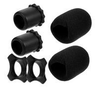 PartyKindom Fundas Juego de 2 Sets para Micrófonos de Mano de Esponja Gruesas Negros Protección Antiviento Compacta para Ktv y Presentaciones en Escenario