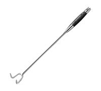 PartyKindom Gancho para Carne de Acero Inoxidable y Madera, Gancho para Voltear Carne, Plata, Punta Afilada, para Barbacoa y Excursiones al Aire Libre, para Uso General