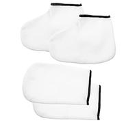 PartyKindom Guantes de Parafina y Manoplas para Conservar Calor para Manos y Pies 2 Pares Tejido de Poliéster Engrosados en Spa Profesional