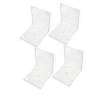PartyKindom Juego De 4 Caja de Almacenamiento de Discos Cd Transparente con Tapa Resistente de Discos y Fundas para Colecciones de Álbumes y de